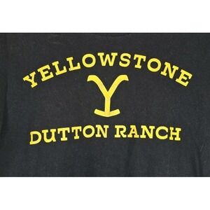 Yellowstone Dutton Ranch T-Shirt Men Size Large Graphic Print Logo Black‎